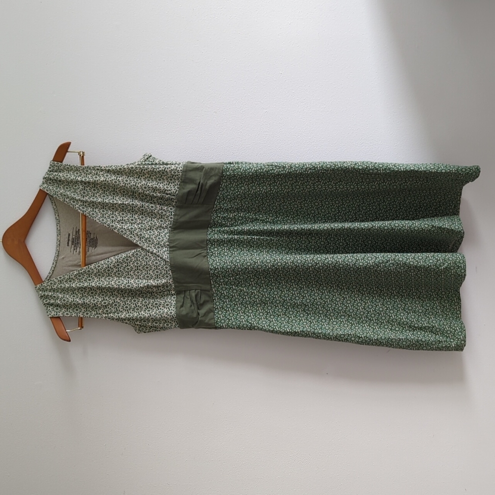 Patagonia green cotton patterned dress, Margot dress, large